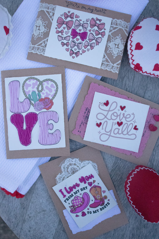 Western valentine card bundle